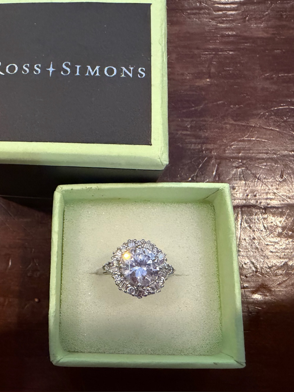 Ross-Simons Sterling Silver Halo Ring with Clear Center Stone